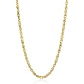 MISWOYI 14K Gold/Silver 316L Waterproof Stainless Steel Necklace For Men, Cuban Chain, W:9mm, L:18"+2, Hypoallergenic Jewelry Anniversary Birthday Gifts Friends