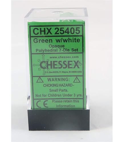 Amazon.com: Chessex Dice Polyhedral 7-Die Opaque Dice Set