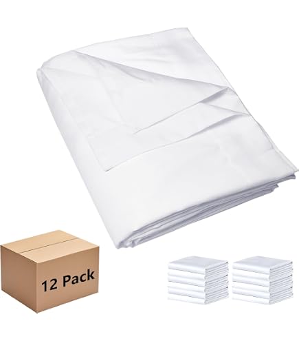 ZPECC 12-Pack Microfiber Flat Sheets — Super Soft, Color-Coded Hems, Perfect For Hotels, Airbnb, & Big Families (White, King Size) - View #5