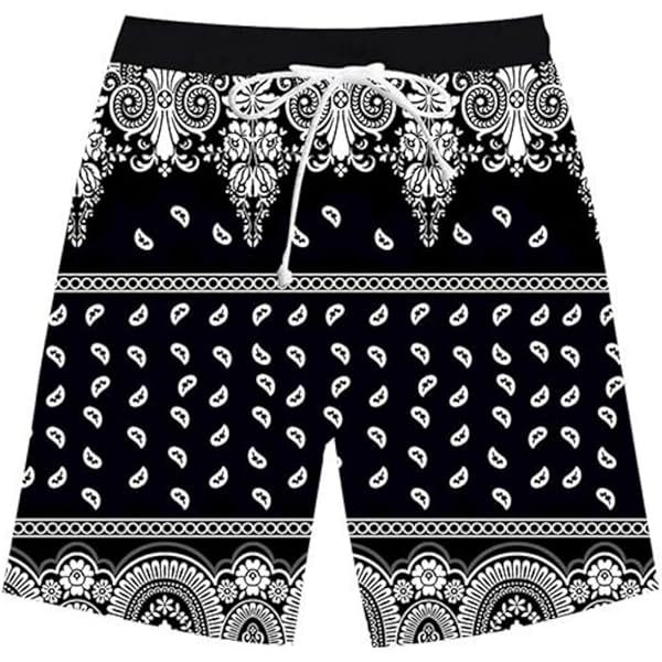 ◆新品◆BLACK ranor BANDANASHORTS Sサイズ TOJOO Blue Bandana Shorts for Men Women Black Bandanas Print