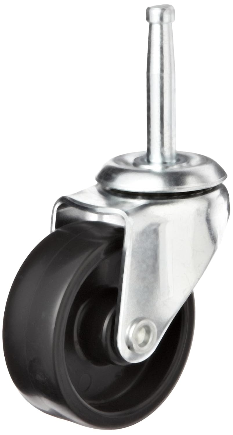 E.R. Wagner Stem Caster, Swivel, Grip Neck Stem, Polyolefin Wheel