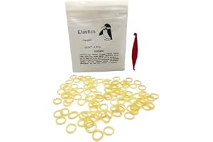 SNAWOP Orthodontic Elastic Rubber Band 5/16" Natural 100PCS Heavy 4.5 Ounce Intraoral Teeth Brace Bands with Placer Hook
