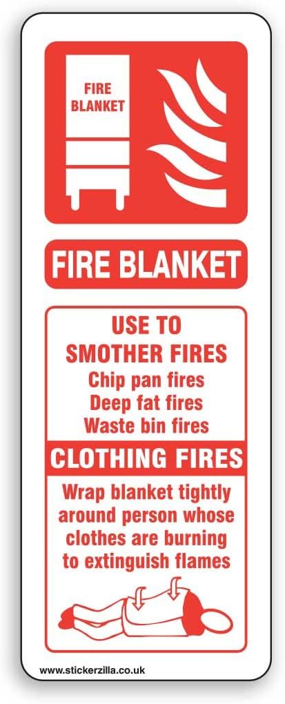 Fire Blanket, Fire Extinguisher ID Sign – [75mm x 200mm] Adhesive ...
