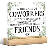 Friendship Gifts for Coworkers Work Friends, Work Besties Gifts for Women, a Job Made Us Coworkers Acrylic Desk Sign Decor