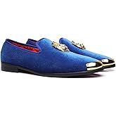Erphpre Paul Men's Loafers Velvet Gold Buckle Party Prom Shoes