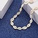 HSWE Shell Choker Necklace for Women Seashell Necklace Cowrie Shell Beaded Necklace (Pearl Lock)