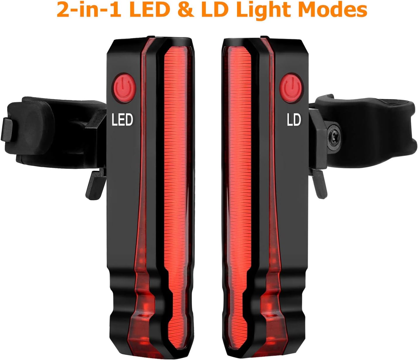 WELSPO Bike Tail Light, Ultra Bright Bike Light wirh Red High Intensity, LED Rear Bicycle Light USB Rechargeable, Waterproof Helmet Light for Cycling Safety Flashlight Light