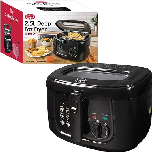 Quest 35239 Deep Fat Fryer with Viewing Window 2.5 Litre 1800W Black