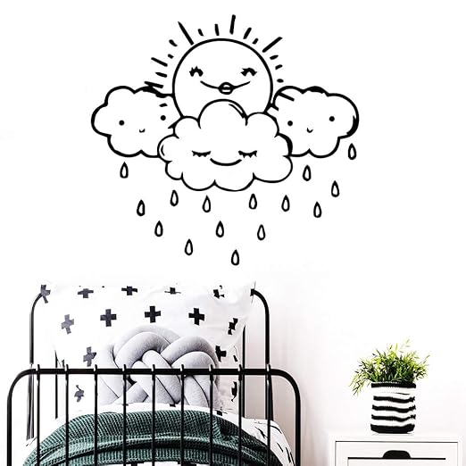 sanzangtang Lluvia Creativa Pegatinas de Pared niños Arte Papel ...