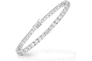 NYC Sterling Tennis Bracelet for Women - 3mm Elegant Cubic Zirconia Bracelet 6.5"-7.5" - Versatile Jewelry for Women, Professional and Social Wear
