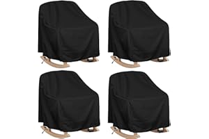 HI···YOUR COVER Patio Rocking Chair Cover 4 Pack, Fits (27.5" W x 32.5" D x 43" H) Lawn Patio Chairs, 420D Tear-Resistant, UV Resistant, Waterproof for Furniture Covers