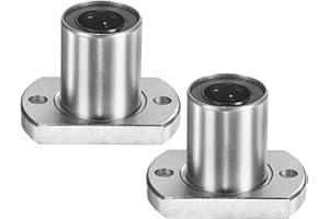 PATIKIL LMH12UU Linear Ball Bearings 12mm Bore Dia 21mm OD 37mm Long 4.5mm Hole, 2Pcs Round Flange Linear Motion Bushing Doub