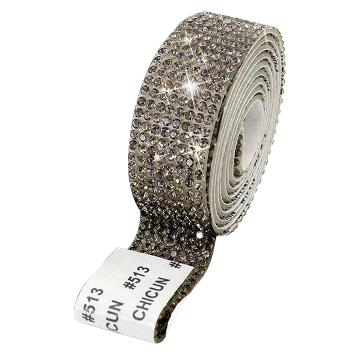 ラインストーンテープ 自粘着 キラキラ デコシール 幅18mm 8列 シルバー NYANDELM 長さ90cm DIY用 多列 NYANDELMO ND-0180-R04-SV-18mm-8L の商品画像