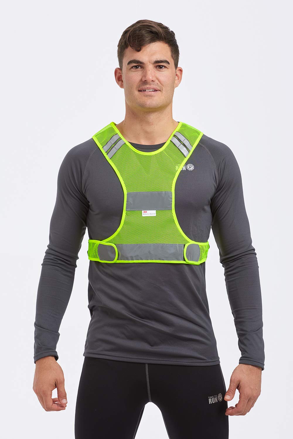 Time To Run Reflective Running Vest - Lightweight High Visibility Yellow With Scotchlite 3M Fabric Ideal For Running/Cycling/Walking/Sports From L/XL