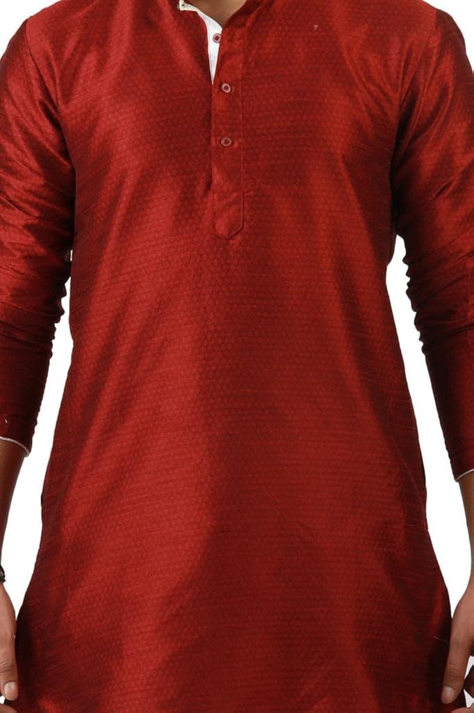 amora men's blended silk kurta churidar set