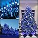 YULETIME 200 Blue Christmas Lights, Pack of 2 Sets 33 Feet 100 Count UL Certified Incandescent String Lights (Blue - White Wire)