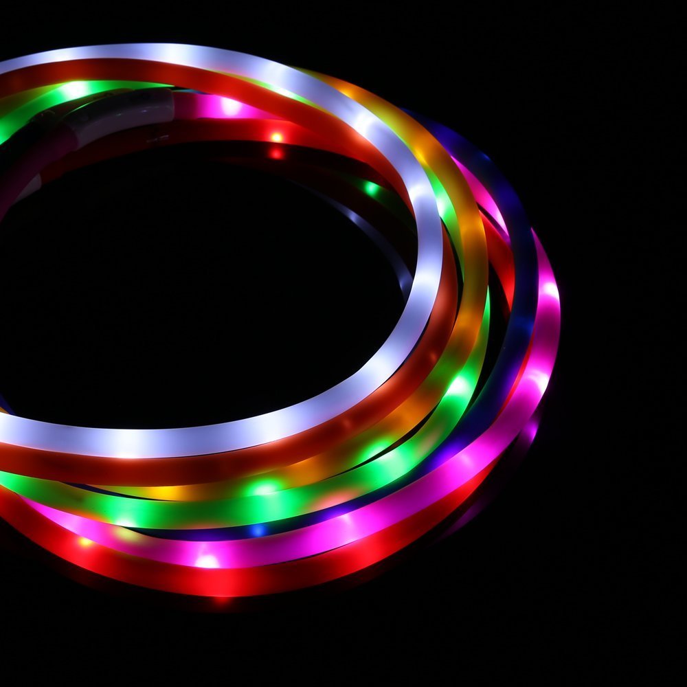 ZOGIN Collar de perro LED, collar de seguridad recargable USB para perro gato y otro animal doméstico, color azul