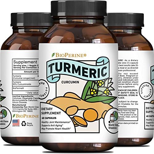 California Products Ground Turmeric Curcumin with Bioperine for Men and Women All Natural Pure Root Extract Supplement Best Immune Response Benefits + Top Joint Health Antioxidant Capsules