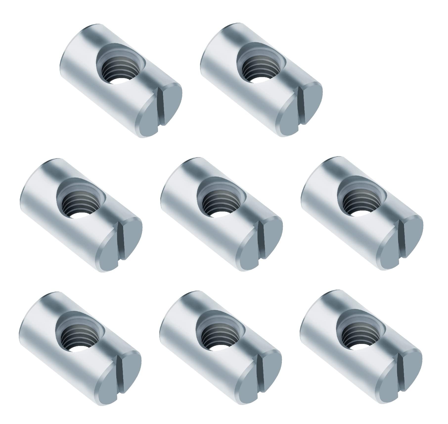 TERF® M6 X 20mm Cross Dowel Barrel Nuts M6 (6mm) X 20mm Furniture Barrel Nut Slotted Drive Dowels Bolts Nuts For Furniture Bed Cot Chairs Crib and Multi Purpose Use - Pack of 8