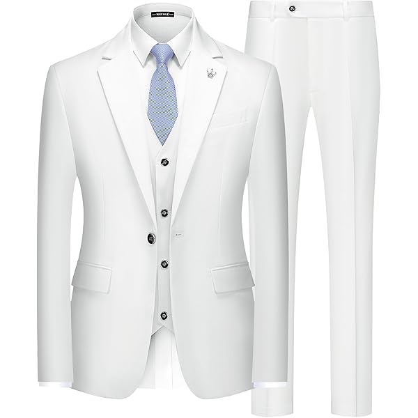 PAZRSASX Men's Tan Suit Jacket and Pants Set, Single-Breasted, 2