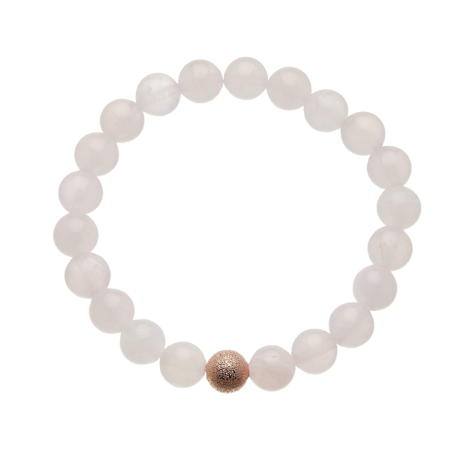Bello London Beaded Bracelet with pink jade beads and rose gold plated bead - Rae P16