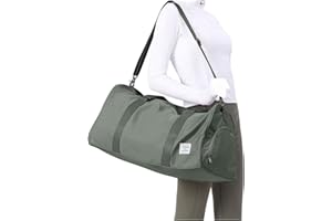 BJLFS Olive Green Yoga Women Tote Bag Large Shoulder Bag Top Handle Handbag with Yoga Mat Buckle, Shoe Compartment and Wet Dry Storage Pockets for Gym, Work, Sport