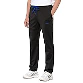 clothin Men's Yoga Pants with Zipper Pockets Elastic Waist Open Bottom Workout Sweatpants for Athletic Running Fitness