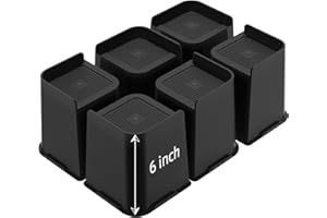 JONHWI Bed Risers, Oversized Furniture Risers, 6 inch Raise Blocks for Bed Couch Desk Sofa Table Lifts, Furniture Legs Lifters Support up to 6000 Lbs (Black, 6 Pack Set)