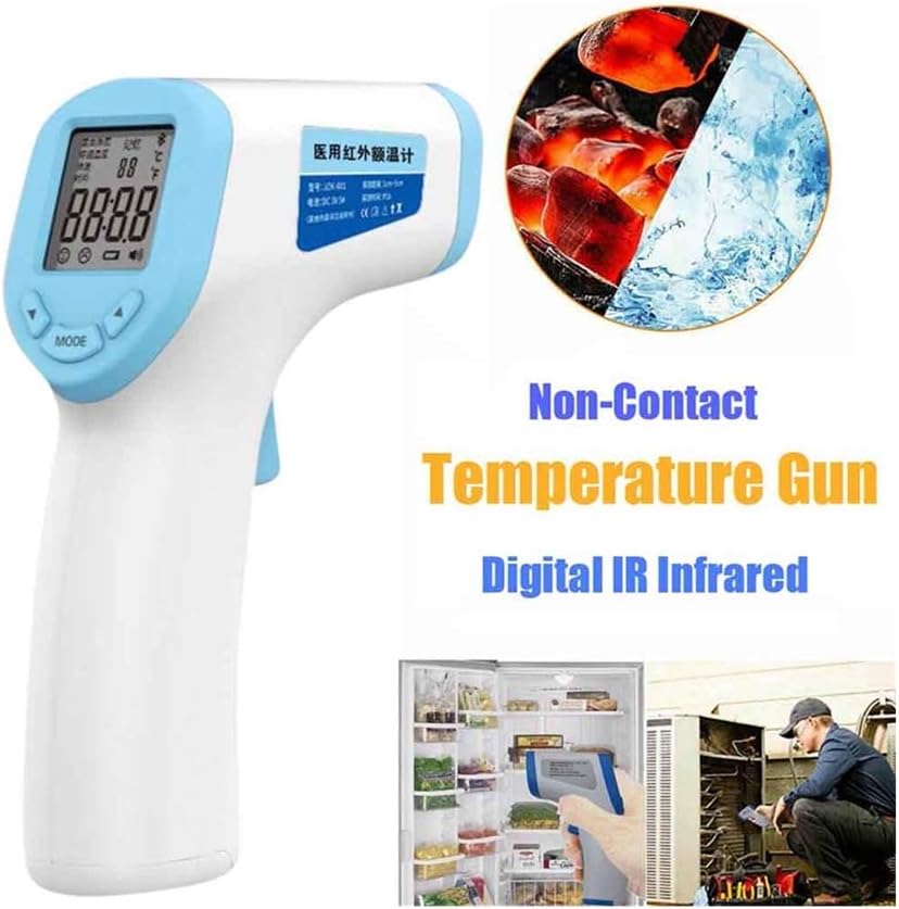 Household Forehead Ther-mometer, Qomomont Precision Digital Infrared Body Temporal Ther-mometer Electronic Forehead Ear TEM-perature Measurement Tool for Baby Adult (Blue)