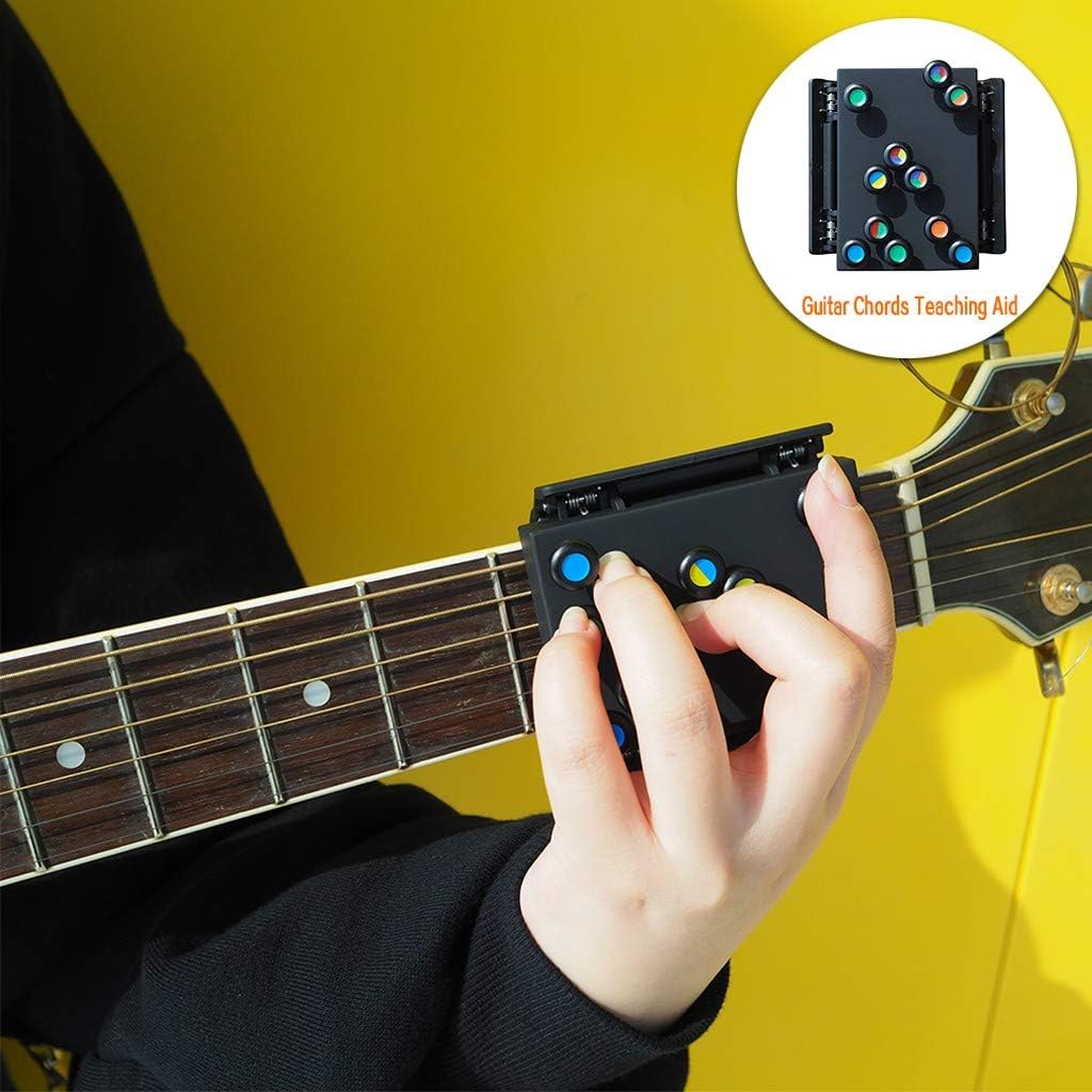 Entraîneur D'Accords De Guitare Portable - Guide De Placement Des Doigts Pour Débutants - Noir/Blanc