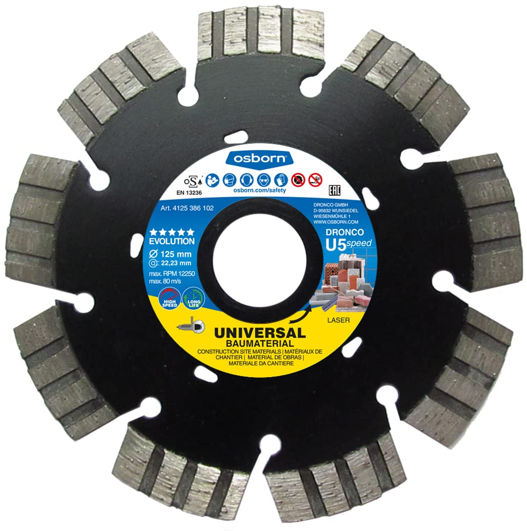 DRONCO U5SPEED-125 - Disco de diamante Evolution U5 Speed - Universal obra Ø 125 mm