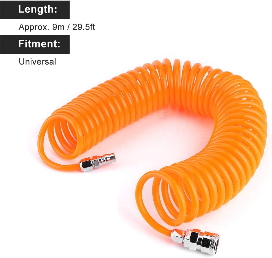 EVGATSAUTO Recoil Air Hose air Compressor Hose Polyurethane 9m/29.5ft