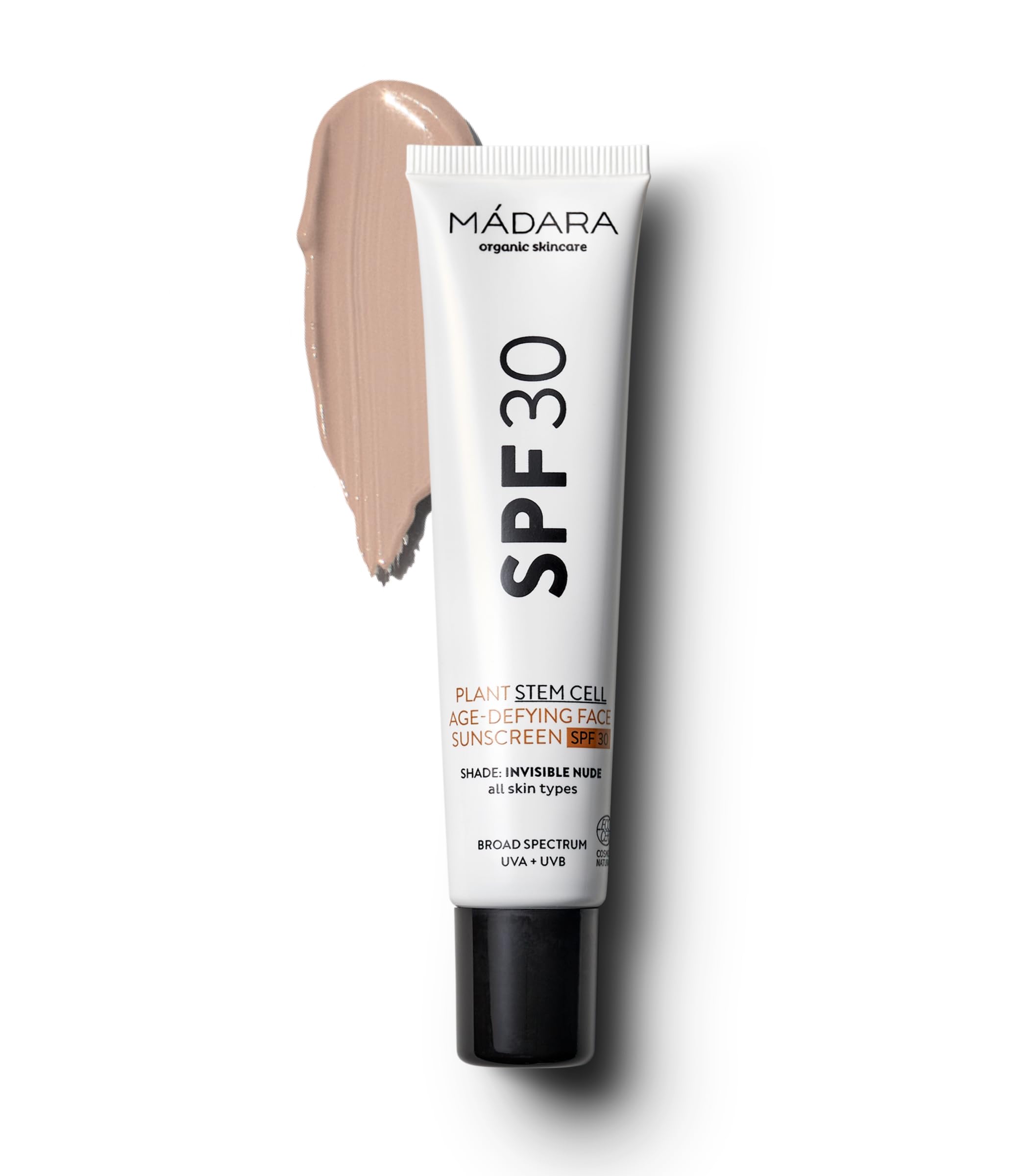 Madara Plant Stem Cell Age Protecting Sunscreen SPF 30, 40 ml – 100% Mineral Tinted Face Sunscreen with Zinc Oxide & Hyaluronic Acid for Broad Spectrum Protection & Hydration