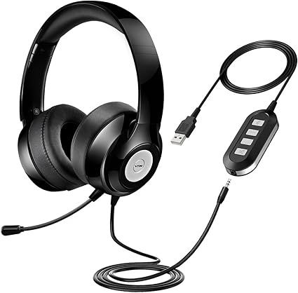 Amazon Com Vtin Headset With Microphone Usb Headset 3 5mm