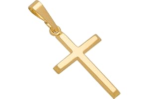 MAZZERI 10k Or 14k Gold Cross Pendant, Hypoallergenic Gold Religious Charms for Men and Women, Handcrafted in the USA - (1 Inch)