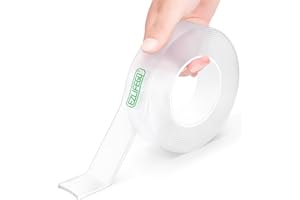 EZlifego Double Sided Tape Heavy Duty, Nano Double Sided Adhesive Tape, Clear Mounting Tape Picture Hanging Adhesive Strips (9.85FT)