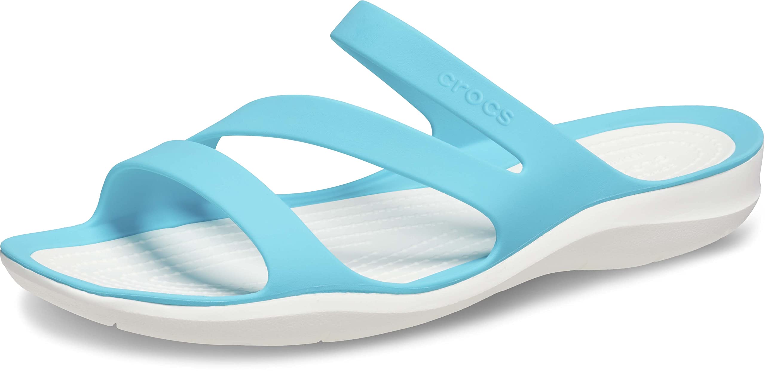 Photo 1 of Crocs Women's Swiftwater Sandals, White/Digital Aqua, 4 Women