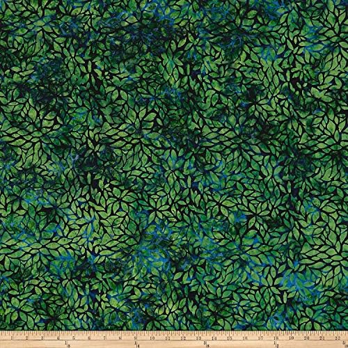 RJR Fabrics Blossom Batiks Valley Forest Flowers, Yard, Emerald