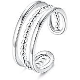 PATISORNA S925 Sterling Silver Toe Rings for Women Non Tarnish Adjustable | Hypoallergenic Waterproof Summer Foot Beach Jewelry Open Cuff Turquoise Celtic Knot Vintage Band Rings for Men Ladies