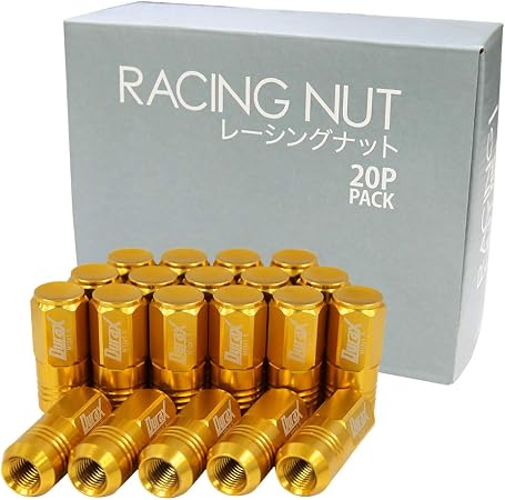Amazon 色選択 デュラックス Durax 軽量 アルミホイールナット レーシングナット M12 P1 5 袋ナット ロングタイプ 個セット ゴールド 金 ナット 車 バイク