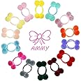 AMMY Pom Pom Hair Accessories - 28 Pcs Soft Ponytail Holders, Small Ball Bands for Baby, Infants, and Toddler Girls