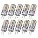 RAYHOO 10pcs G4 Base LED Light Bulbs, Warm White 3000K, 3 Watt Equivalent to 20W T3 Halogen Track Bulb, Non-dimmable, DC 12V