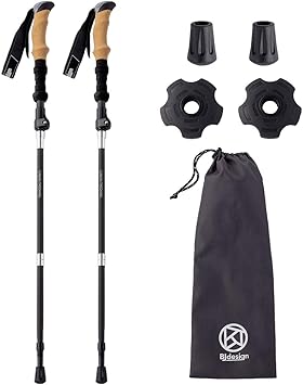 Amazon Bj Design トレッキングポール 軽量 カーボン 2本セット 折りたたみ Bj Design トレッキングポール