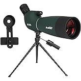 SVBONY SV28 Plus Spotting Scopes with Tripod, Angled Spotter Scope with Upgraded Phone Adapter, IP65 Waterproof Fogproof Long Range Spotting Scope for Target Shooting, Birding