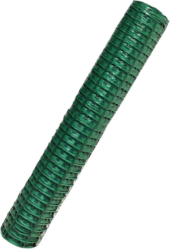 Plastic Barrier Fencing 1m x 15m Green Barrier Mesh with 5 Fencing Pins