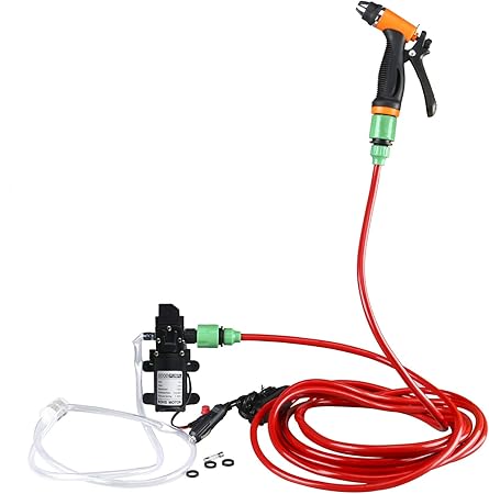 Amazon 高圧洗車ポンプセット 100w 160psi 12v 車用高圧洗浄機 車用クリーナーセット 持ち運び便利 車載式 100w 洗車用品セット 車 バイク