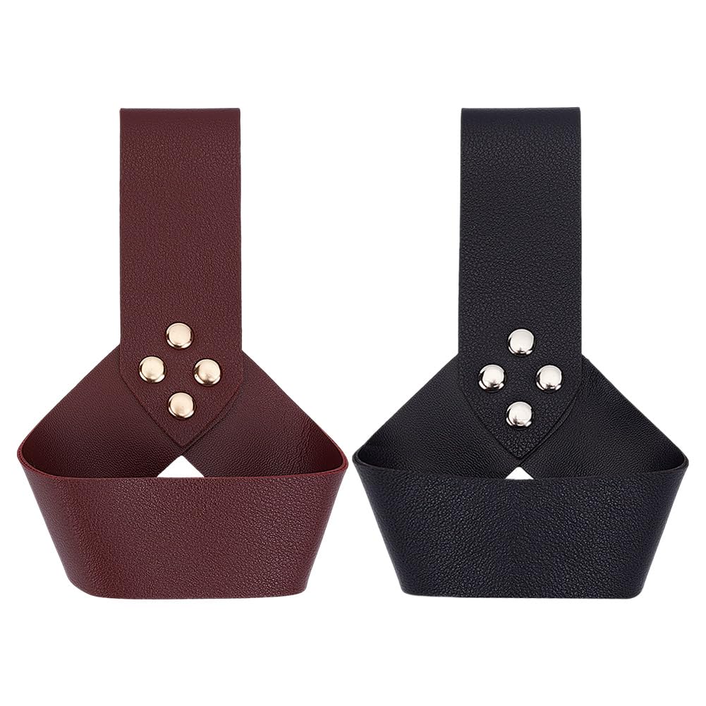 HOBBIESAY 2Pcs Leather Sword Dagger Frog Leather Belt Sword Holder Rapier Knight Sword Holder Leather Sheath Scabbard Sword Holder Medieval Scabbard Belt Accessories