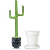 Vigar Cactus Toilet Brush and Holder Set, Decorative Bathroom Brush | Toilet Bowl Brush, Cactus Handle, Planter Base Saucer, 