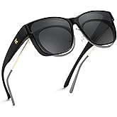 FEISEDY Polarized Sunglasses Fit Over Glasses Women, Fit over Glasses Sunglasses for Driving UV400 Protection B0250