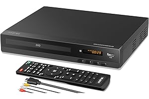 NODRAX FlexaPlay Region-Free HDMI DVD Player for TV – 1080p Upscaling, USB Port, DVD/CD/MP3 Multi-Format Playback – Ultra-Compact Mini Design, Includes HDMI/RCA Cables, Remote Control